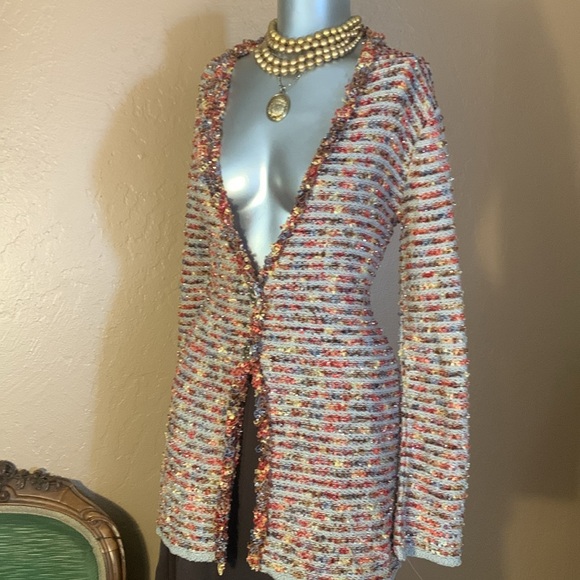 Vintage Larina Rosa Made in Milano Knitted Long Cardigan. Sz M - Picture 8 of 9